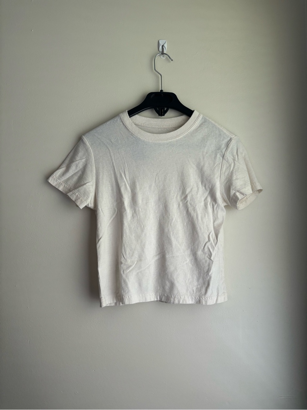 KOTO 01.004 Shrunken Tee Cotton Crewneck Baby Tee - Off-White (S)